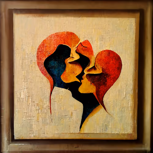 kissing with love - old