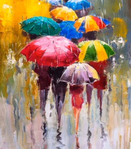 Landscape in the rain