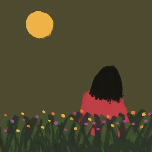 Late night at flowers field
