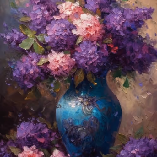 Lilac Flowers in a Vase