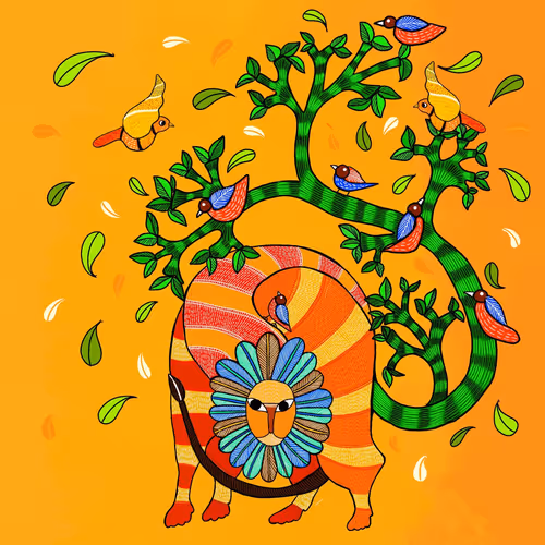 Lion & Mahua Tree