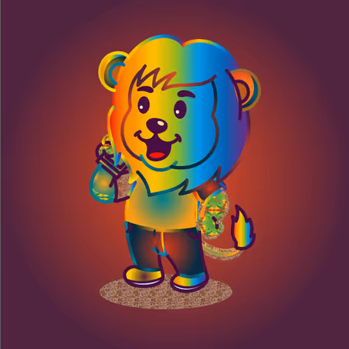 Lion on Phone