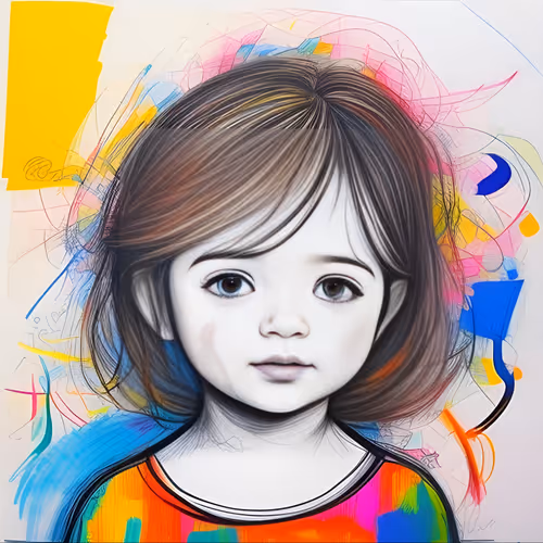 little child's scribbles AI