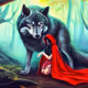 Little Red Riding Hood And Wolf