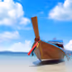 Long tail wooden boat - old