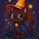 Magic wizard cat