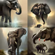 magnanimity of peaceful elephants - old