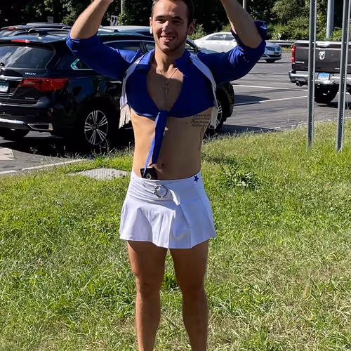 Man dressed as woman - old