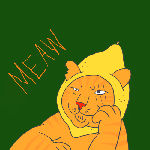 "meaw cat " fat orange cat - old