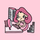 mellow pink lady