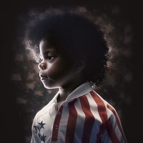 Michael Jackson Child wearing USA shirt