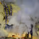 Miner collects sulphur - old