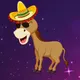 Miniature Donkey with a lit up Sombrero