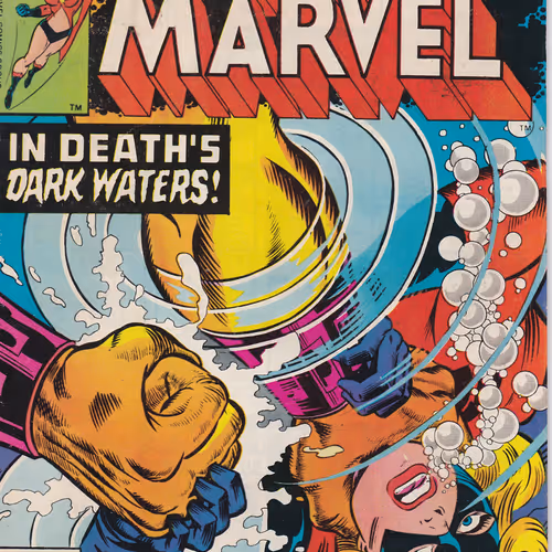 #8 MS MARVAL IN DEATH'S DARK WATERS 1977 AUG - old