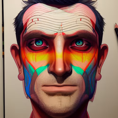 Multi Colour Face Art