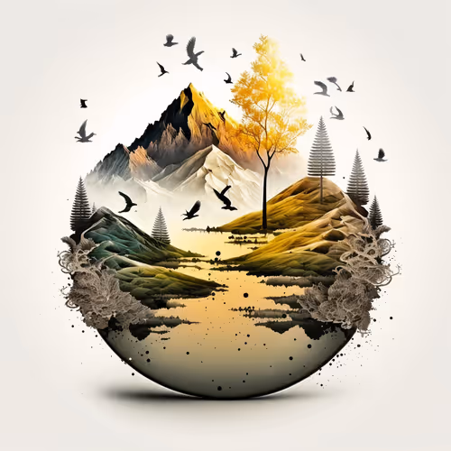 Mystical AI Landscapes