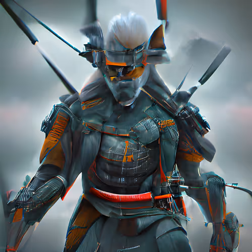 Neon Robot Samurai