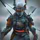Neon Robot Samurai