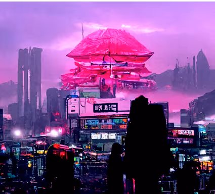 Neon Sidewalks: Genesis Cityscapes - old