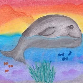 NFT Whale Crayon Art
