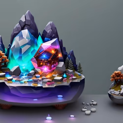 A piece of earth carved with diamonds