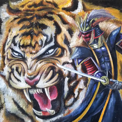Oil paint samurai