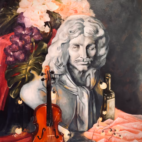 Oil paint still life while studying