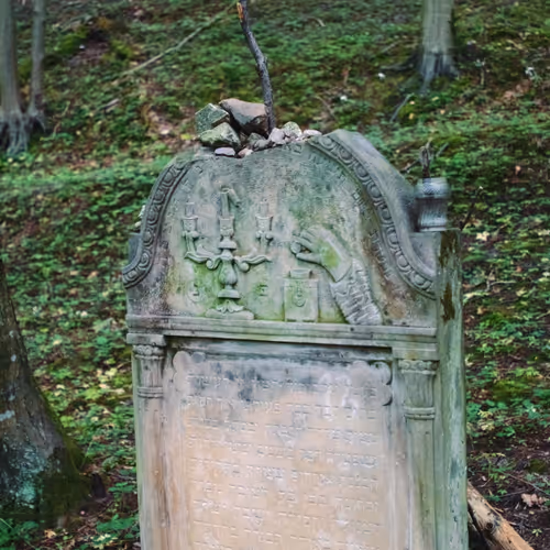 Old cemetery with jewish tombstones