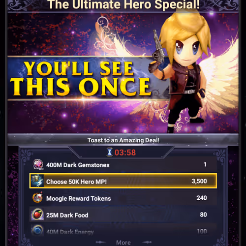 Pack offer in FFXVANE
