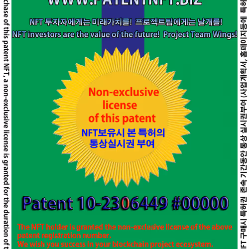 Patent 10-2306449 Blockchain NFT