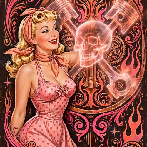 Pistons and Bones: Pin-Up