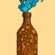 Pixel Genie in the Sea Bottle