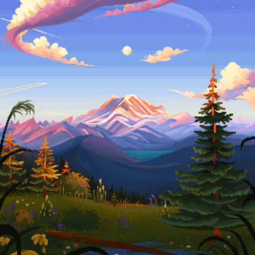 pixel landscape exhibit