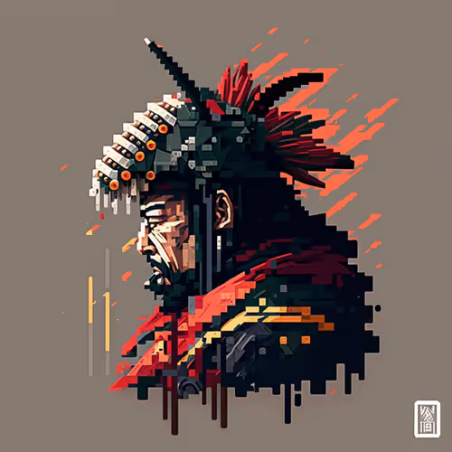 Pixel samurai Face