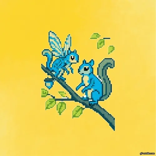 Pixel Squirrel with Fairy #4