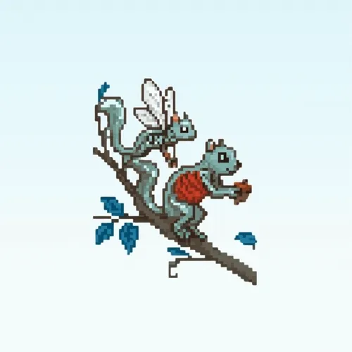 Pixel Squirrel with Fairy #6