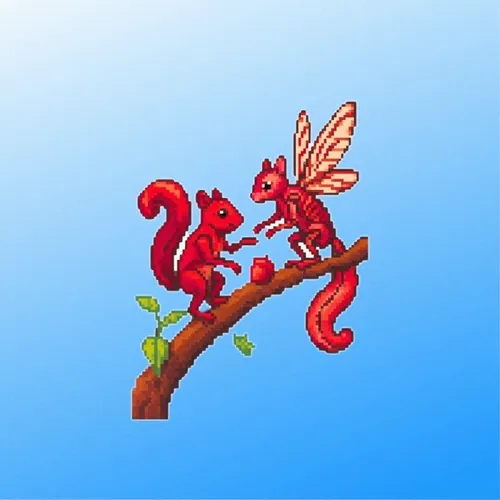 Pixel Squirrel with Fairy #7