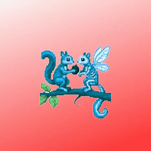 Pixel Squirrel with Fairy #9
