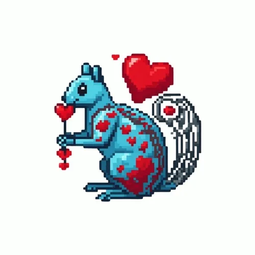 Pixel Squirrel with Heart #1