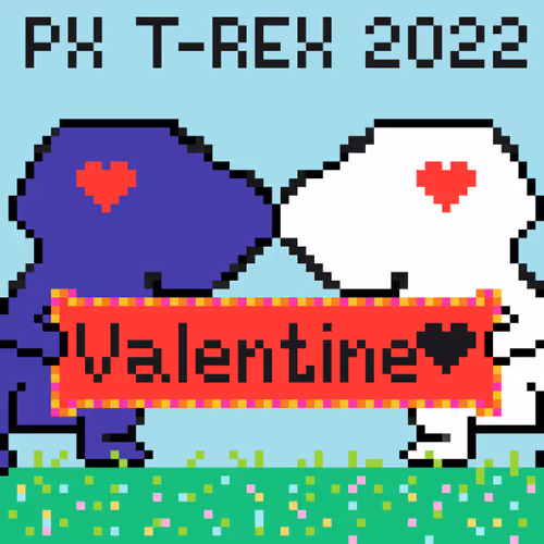 Pixel T-Rex Valentine's Day 2022 - old