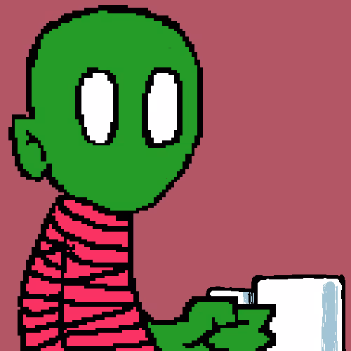 Pixel Aliens Loving Coffee