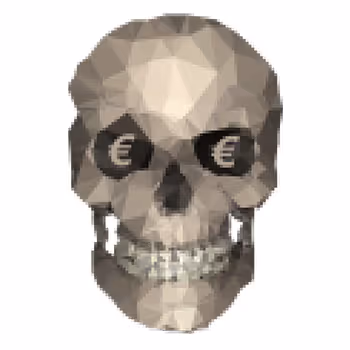 Pixelated Skull & Euros - old