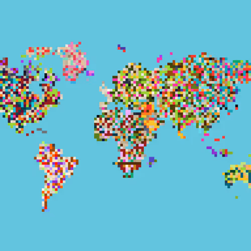 Pixelated World Map