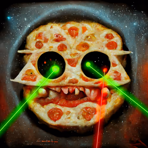 Pizza Heads With Laser Eyes