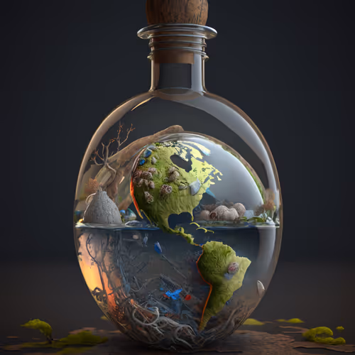 Planet Earth in glass