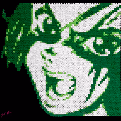 Pop Culture Icons in bead art form - old