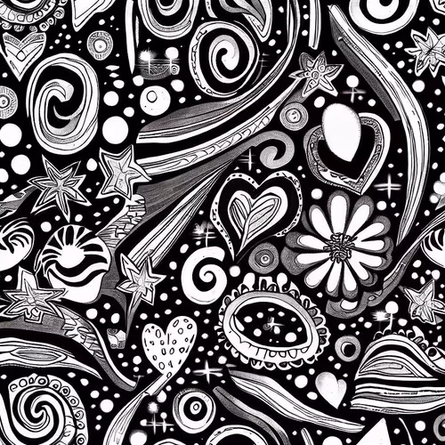 Psychedelia Art Black And White - Polygon