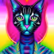 Psychedelic Alien Cats