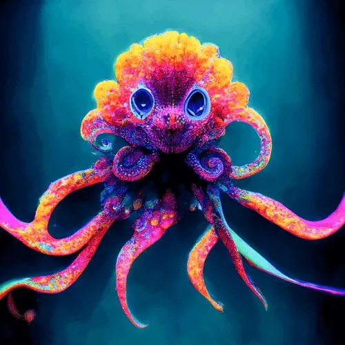 Psychedelic Baby Octopus by Ai - old