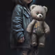 Punk girl with her bear